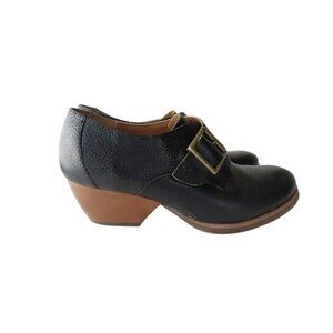 Korks by Kork-Ease Black Leather Buckle Slip On Women's Shoes Size 10